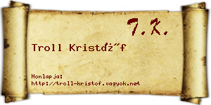 Troll Kristóf névjegykártya