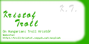 kristof troll business card